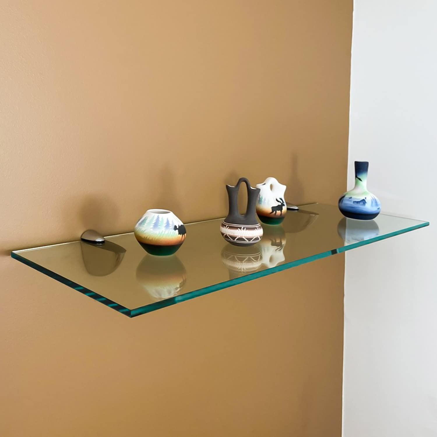 Latitude Run® Glass Accent Shelf with Adjustable Shelves