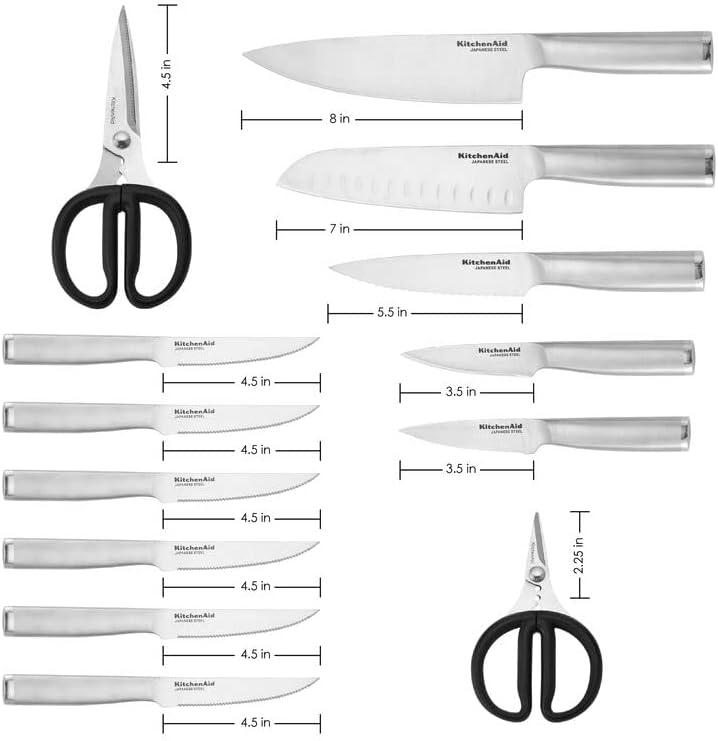 14-Piece High Carbon Stainless Steel Knife Set with Birchwood Block