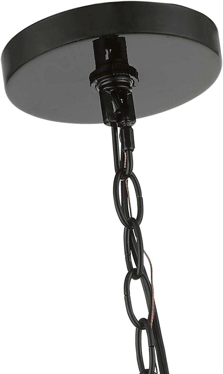Livex Lighting Tribeca 7 - Light Pendant in  Shiny Black/Polished Brass