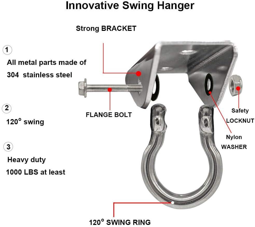 Heavy Duty Stainless Steel Porch Swing Hanging Kit