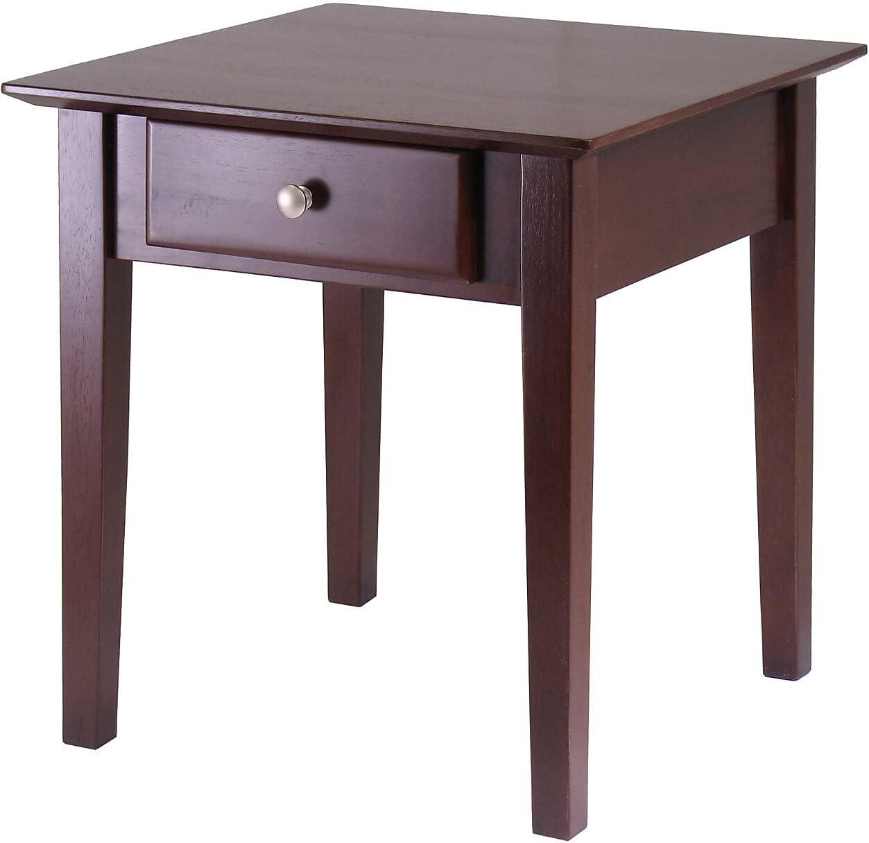 Rochester Walnut Wood End Table with Storage Drawer