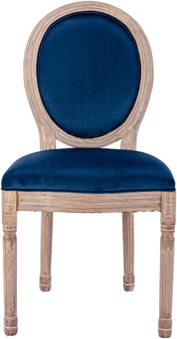 One Allium Way® French Style Vintage Solid Wood Upholstered Dining Chair (Set of 4)