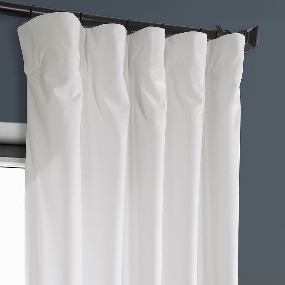 Pillow White Velvet Room-Darkening Curtain Panel 50" x 108"