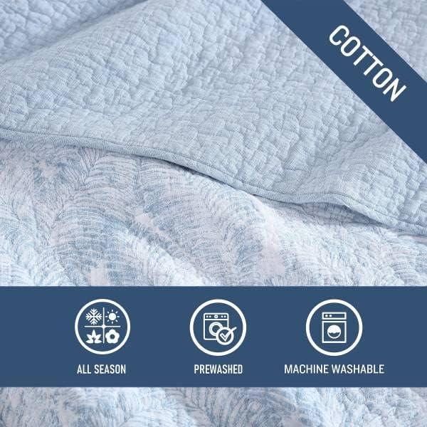 Distressed Water Leaves Cotton Quilt Set - Tommy Bahama