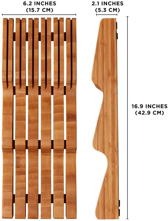 Bamboo 11-Slot In-Drawer Knife Organizer