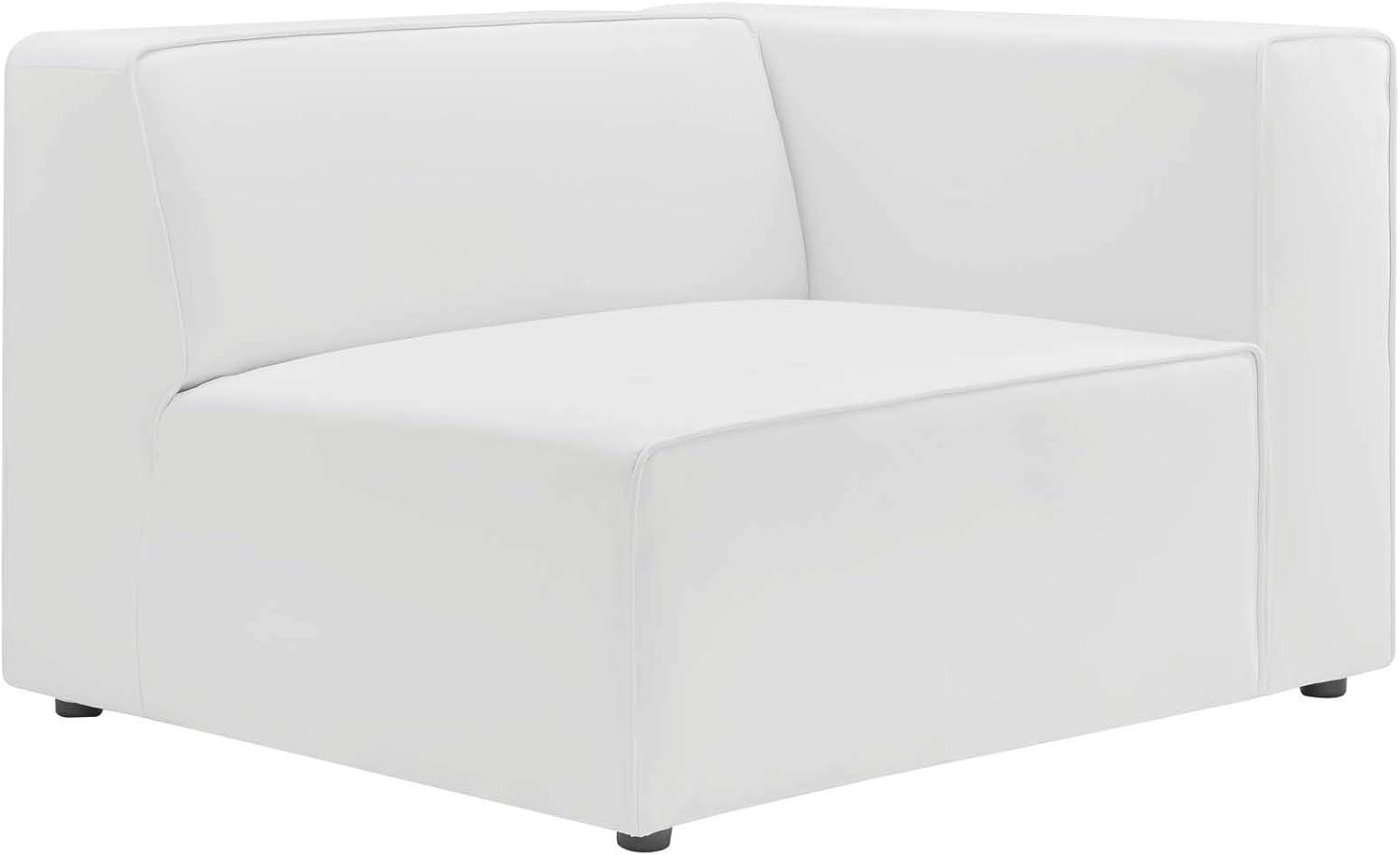 Mingle Expansive 3-Piece White Faux Leather Sectional Sofa