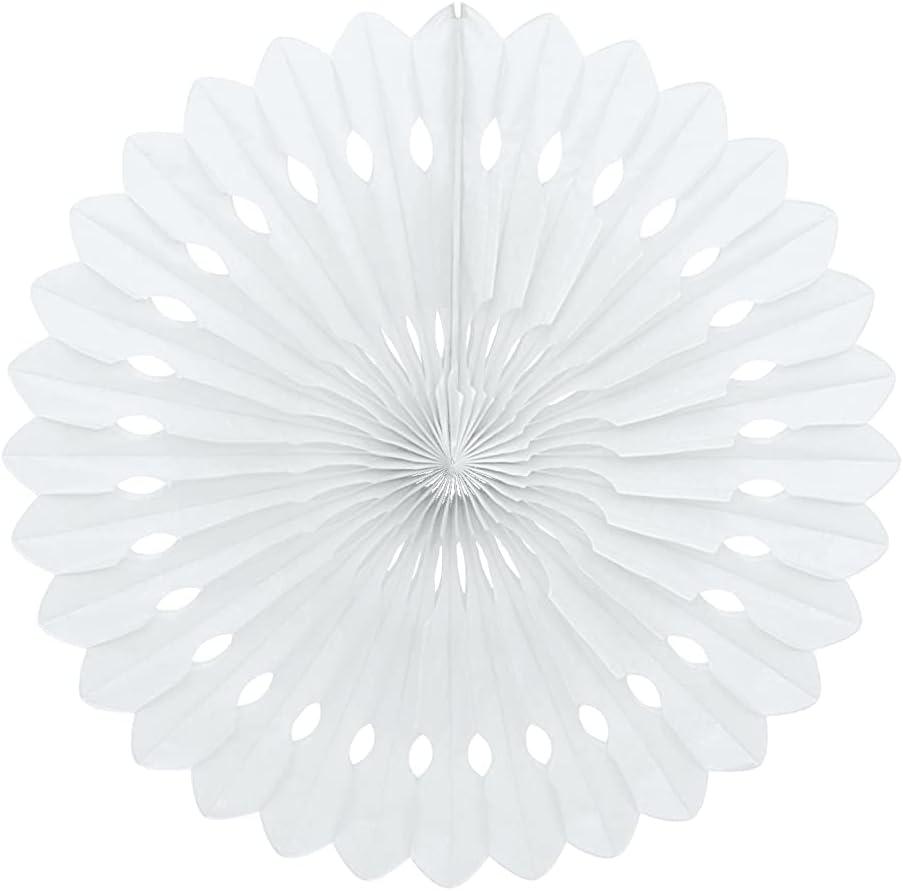 White 16" Tissue Paper Fan Decoration