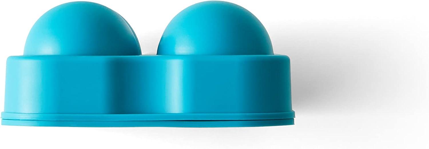 Houdini Ice Sphere Tray: Silicone Whiskey Ice Mold, Reusable BPA-Free, Dishwasher Safe, Turquoise Blue, 4 Cavities