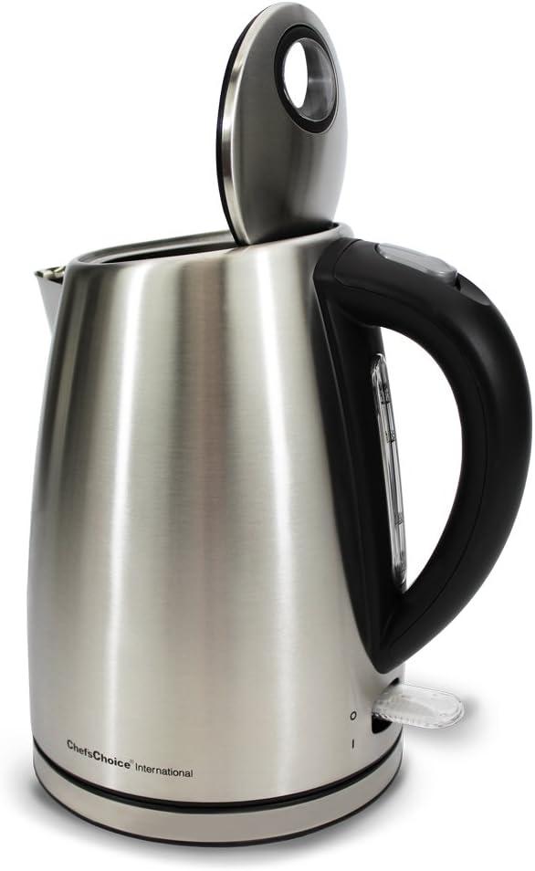 Chef'sChoice Model 681 Cordless Electric Kettle with Auto-Shutoff, 1.7 Liter Capacity, in Brushed Stainless Steel (6810001)