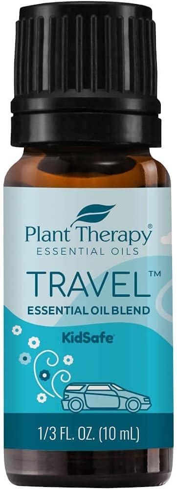 Plant Therapy Wood Grain Portable Diffuser Travel Pack, includes the Travel Essential Oil Blend 10 mL (1/3 oz) 100% Pure, Undiluted, Natural Aromatherapy, Therapeutic Grade