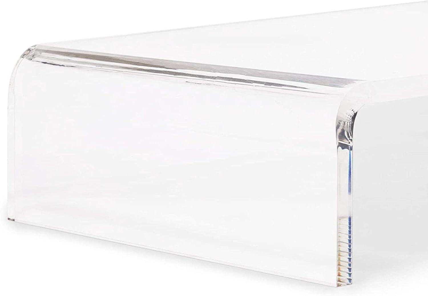 Clear Acrylic Computer Monitor Stand Riser, 12 x 8 x 3 inches