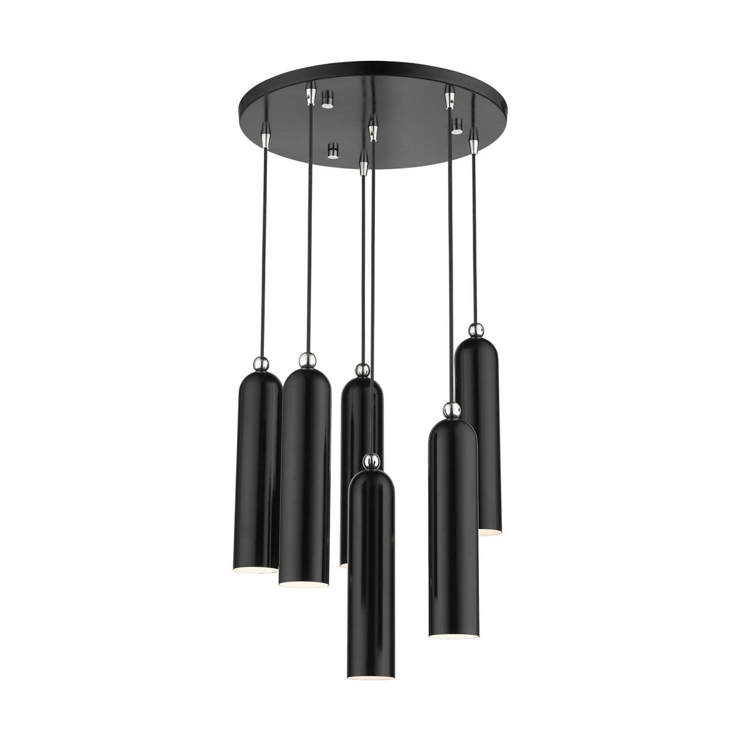 Livex Lighting Ardmore 6 - Light Pendant in  Shiny Black