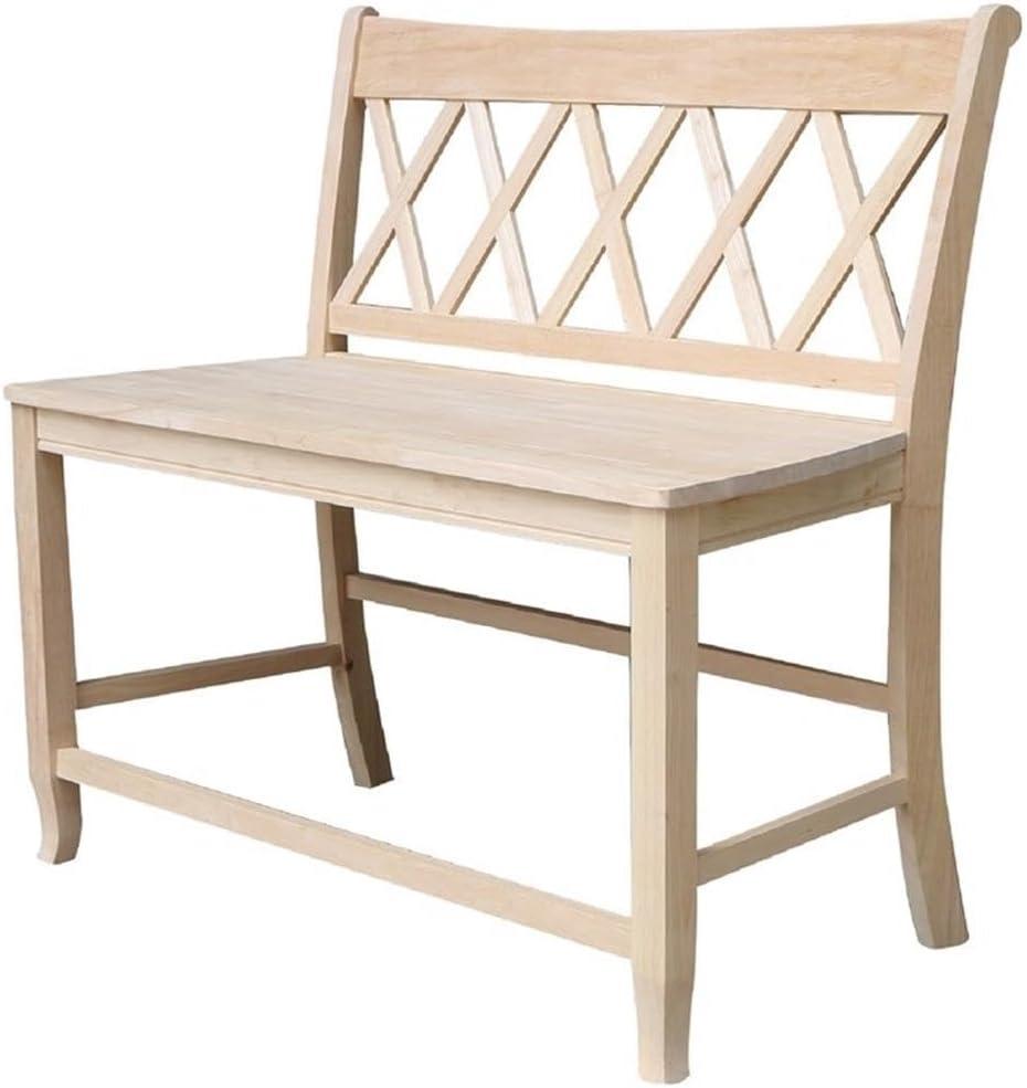 24" Double X Back Bench Seat Height Unfinished - International Concepts