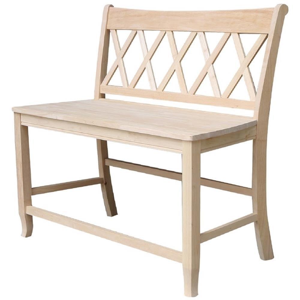 24" Double X Back Bench Seat Height Unfinished - International Concepts