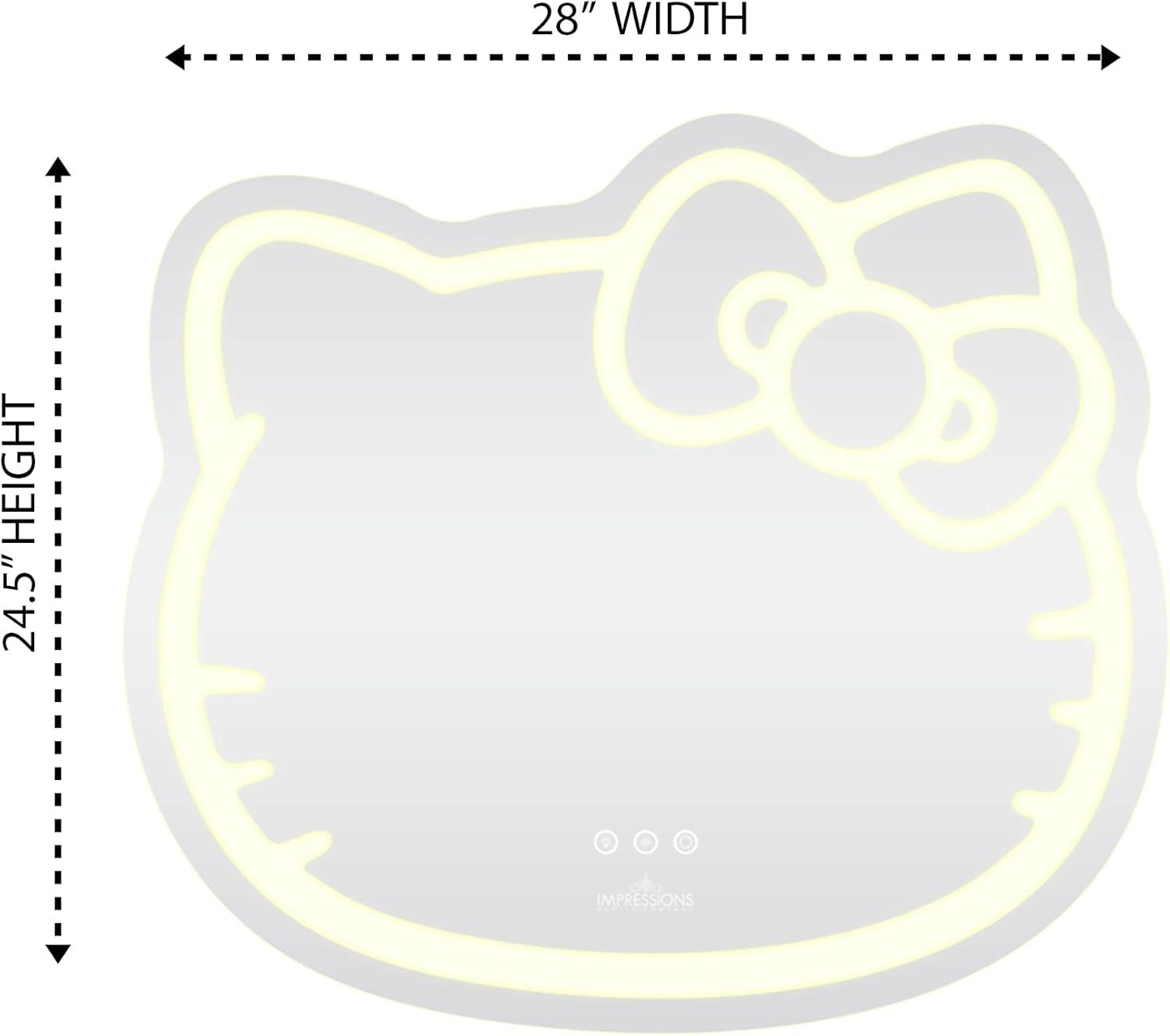 IMPRESSIONS VANITY · COMPANY Hello Kitty Wall Mirror with Wi-Fi, Smart Touch Sensitive Makeup Vanity Mirror with App Controller