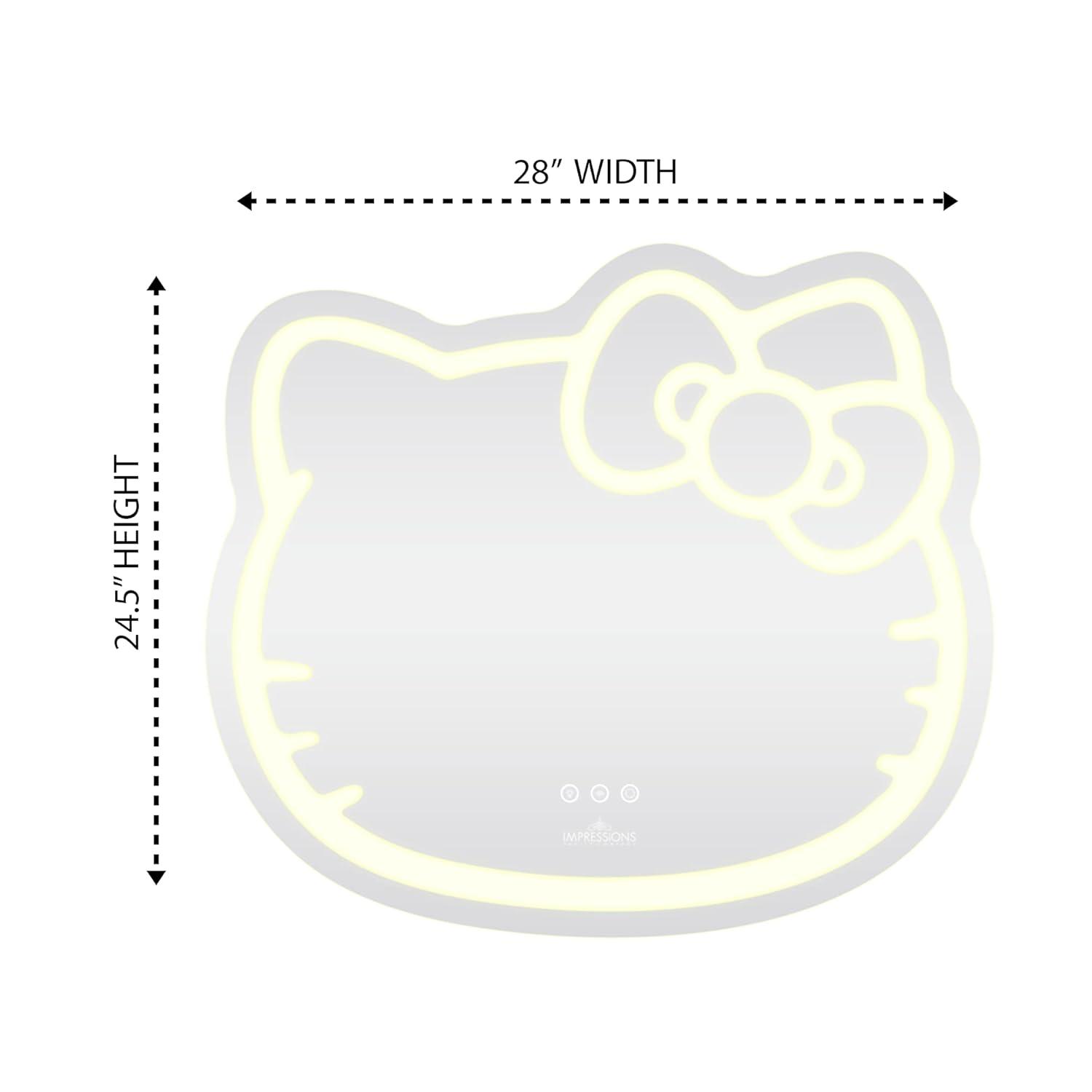IMPRESSIONS VANITY · COMPANY Hello Kitty Wall Mirror with Wi-Fi, Smart Touch Sensitive Makeup Vanity Mirror with App Controller