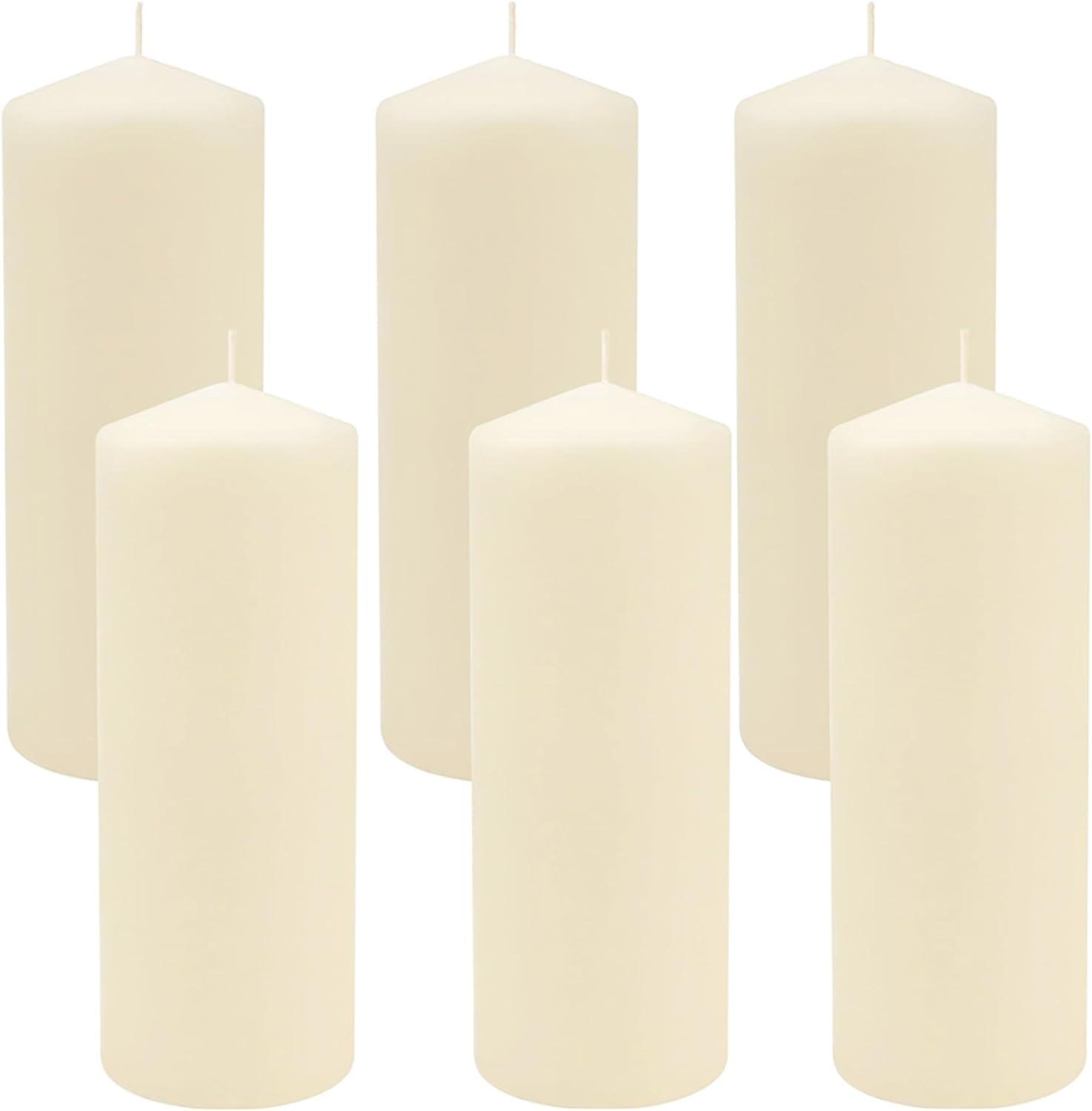 6pk Pillar Candles Ivory - Stonebriar Collection