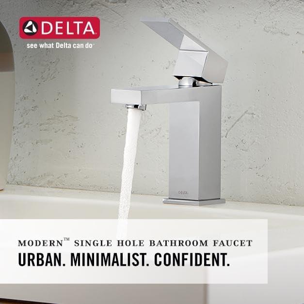 Modern Single Hole Bathroom Faucet with Drain Assembly, Single Handle Bathroom Sink Faucet