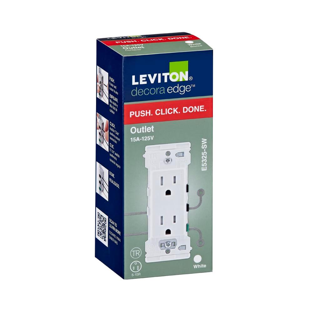 Leviton  Decora Edge 15A, 125 V Tamper Resistant Outlet 5-15 R, White