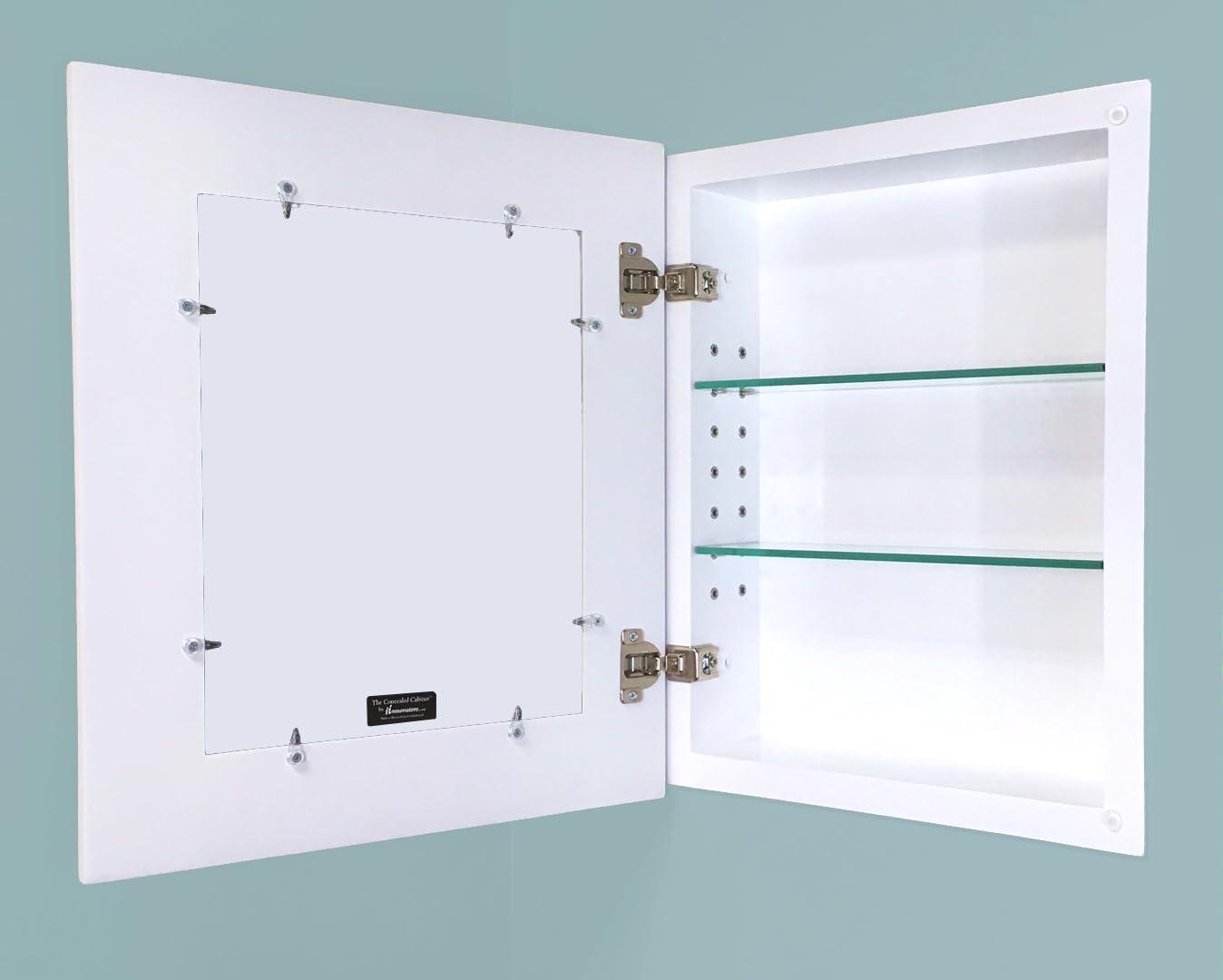 Fox Hollow Furnishings Recessed Framed 1 Door Medicine Cabinet with 2 Adjustable Shelves