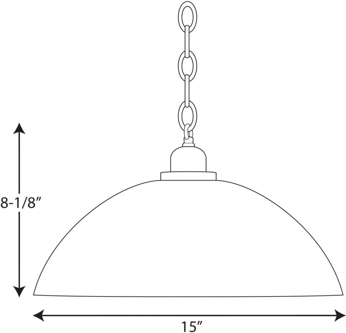 Progress Lighting, Classic Collection, 1-Light Pendant, Brushed Nickel, Etched Glass Shade