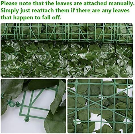 Eden's Decor Artificial Ivy Privacy Fence Screen 120"X40", Artificial Hedges Fence and Faux Ivy Vine Forest-Color/Mint Green Leaves Decoration for Outdoor Decor, Garden, Yard, Porch, Patio