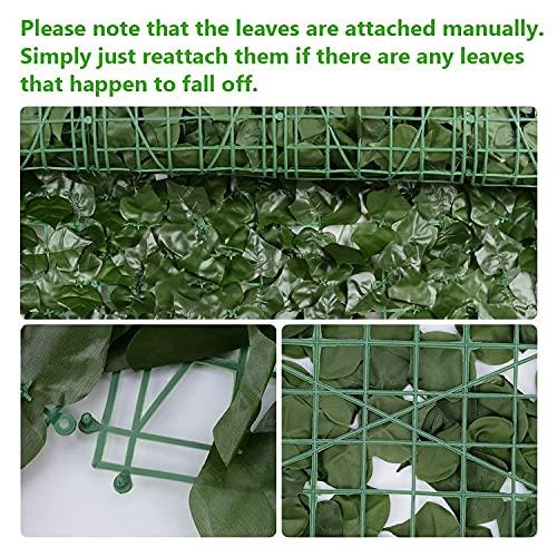 Eden's Decor Artificial Ivy Privacy Fence Screen 120"X40", Artificial Hedges Fence and Faux Ivy Vine Forest-Color/Mint Green Leaves Decoration for Outdoor Decor, Garden, Yard, Porch, Patio