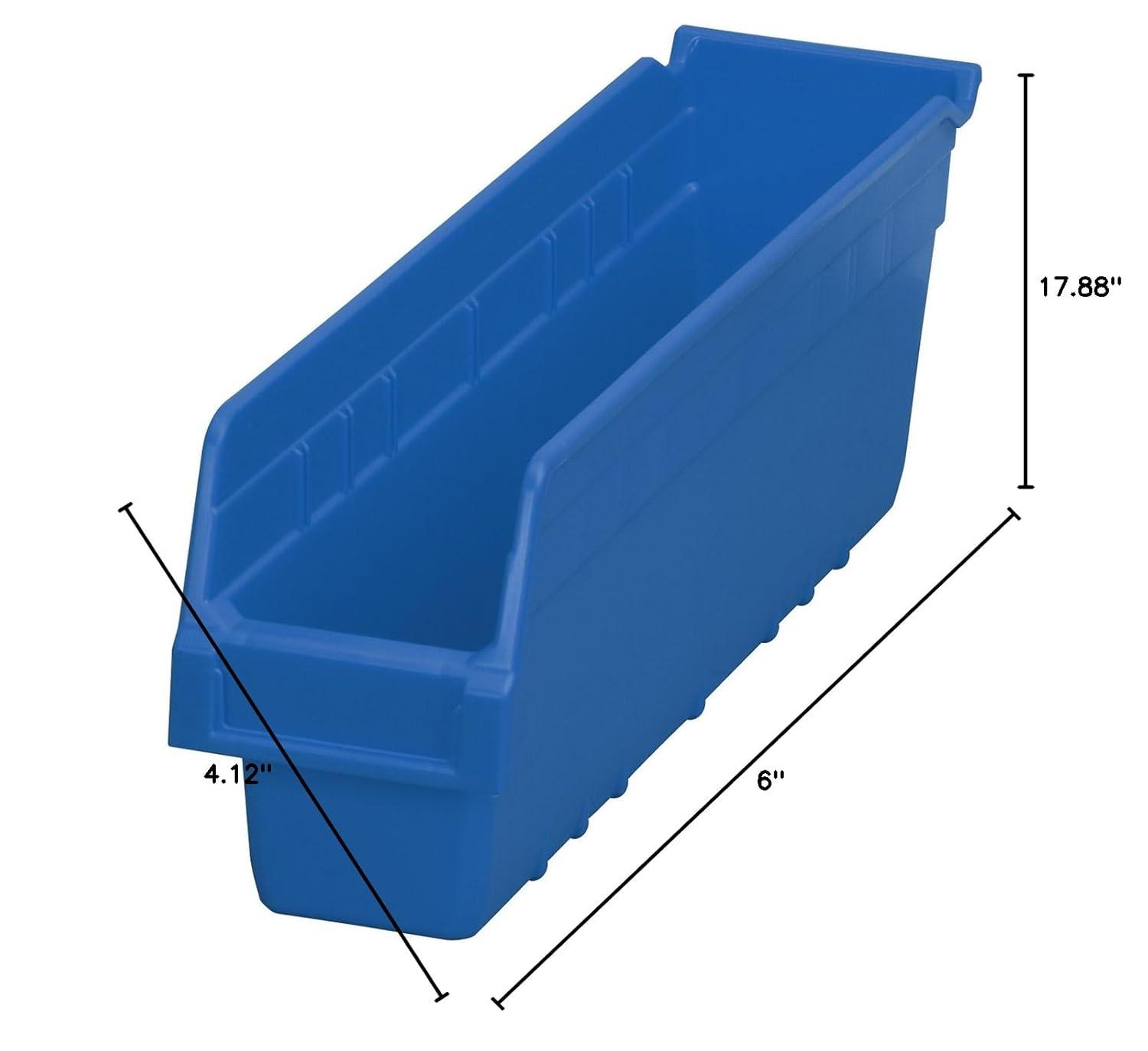 Blue Polypropylene 18-Inch Nesting Storage Bin