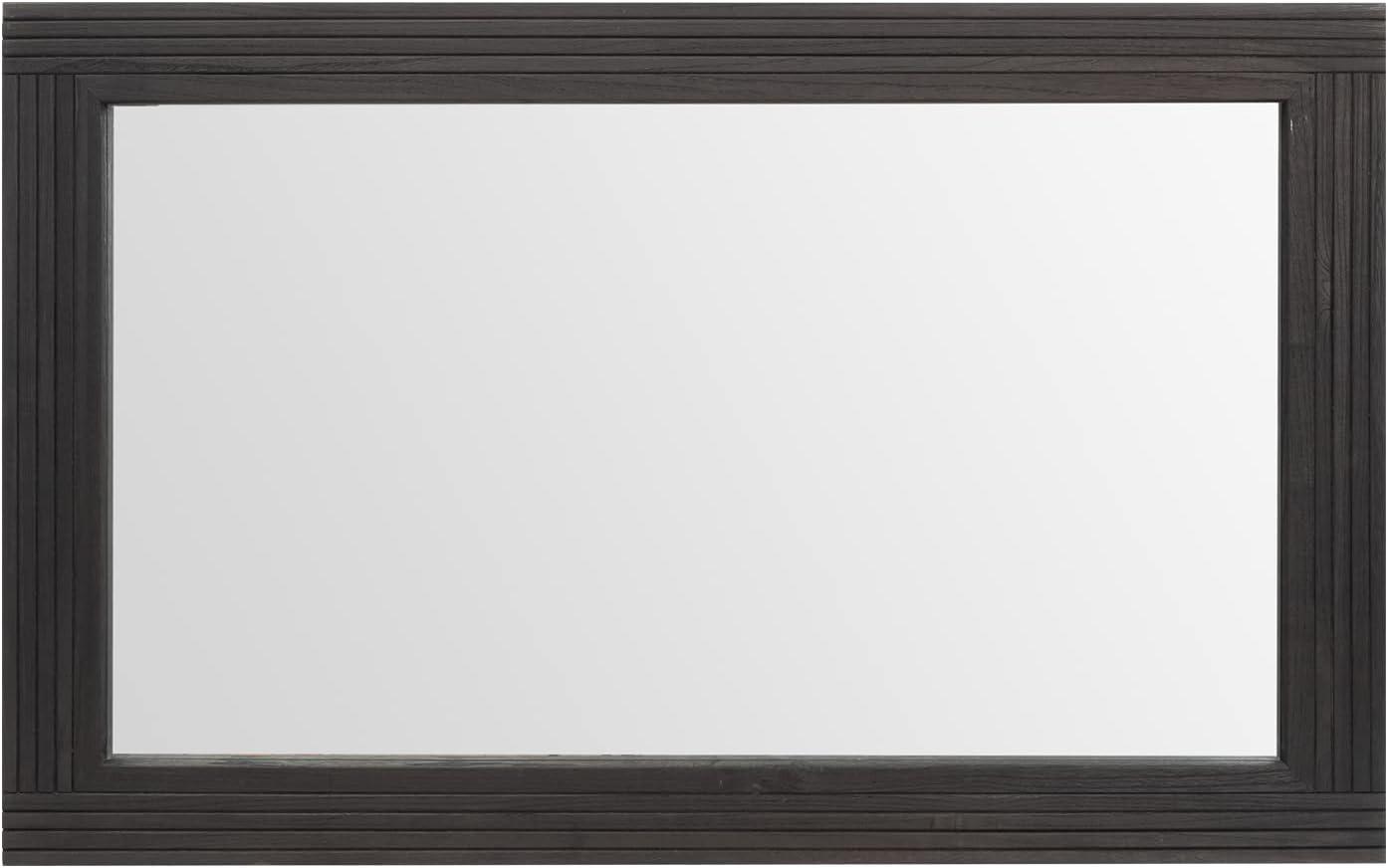 Rustic Natural Wood and Iron Rectangular Wall Mirror