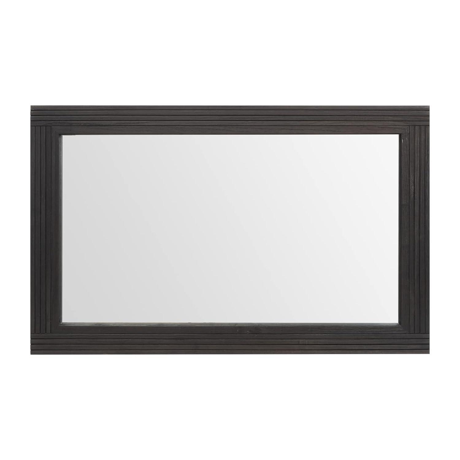 Rustic Natural Wood and Iron Rectangular Wall Mirror