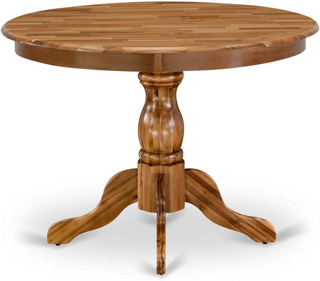 Contemporary Round Wood Dining Table in Natural Finish, 42"