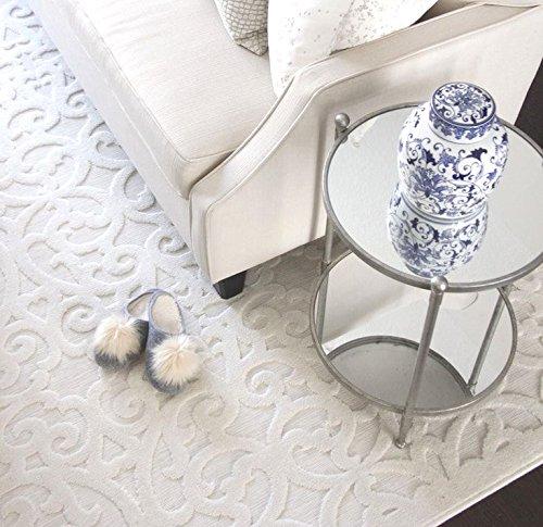 Orian Boucle Seaborn 5'2" X 7'6" Natural Damask High Low Outdoor Rug