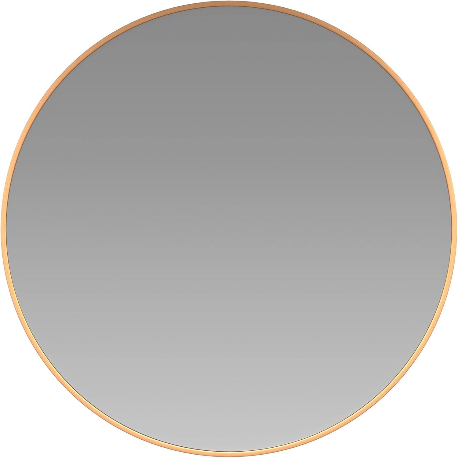 Oxidized Gold Aluminum 30" Round Wall Mirror