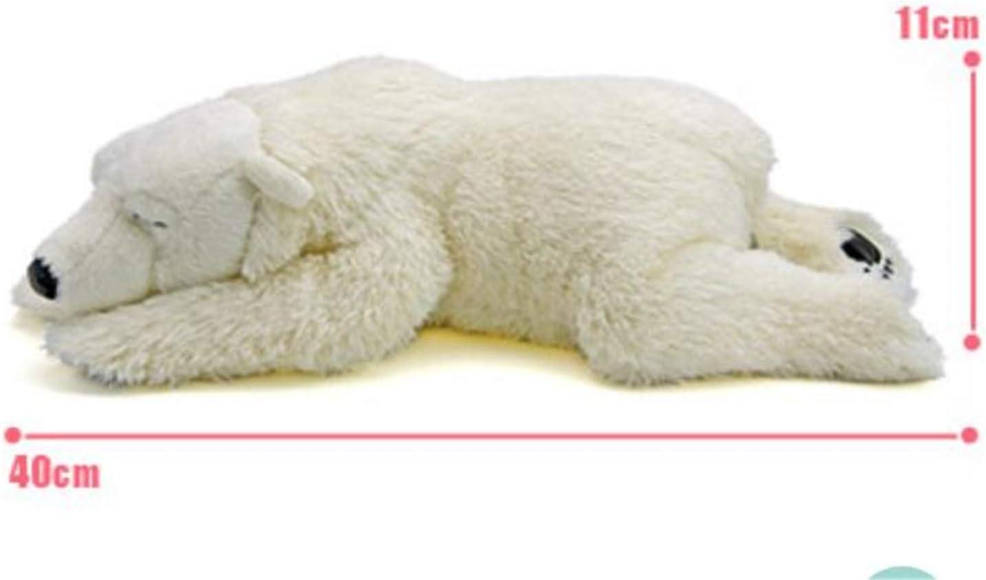 TAMMYFLYFLY Sleep Polar Bear Plush,Cute Stuffed Animal, Plush Toy, 14 Inches Soft Toy (Medium)