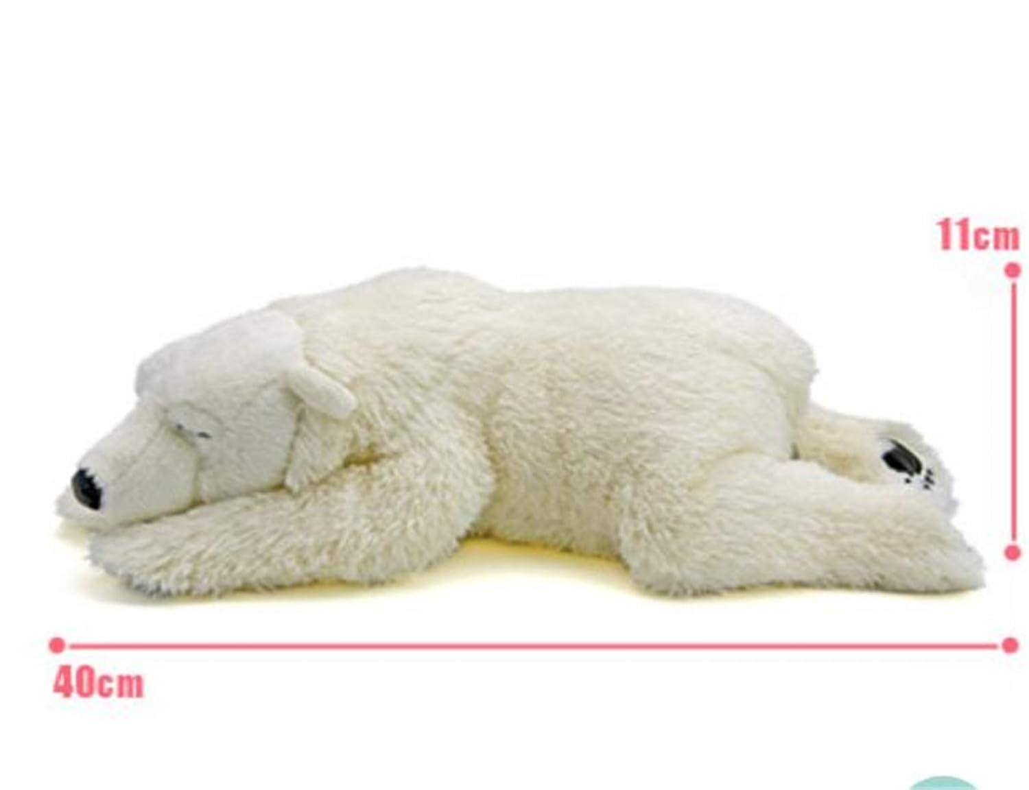 TAMMYFLYFLY Sleep Polar Bear Plush,Cute Stuffed Animal, Plush Toy, 14 Inches Soft Toy (Medium)