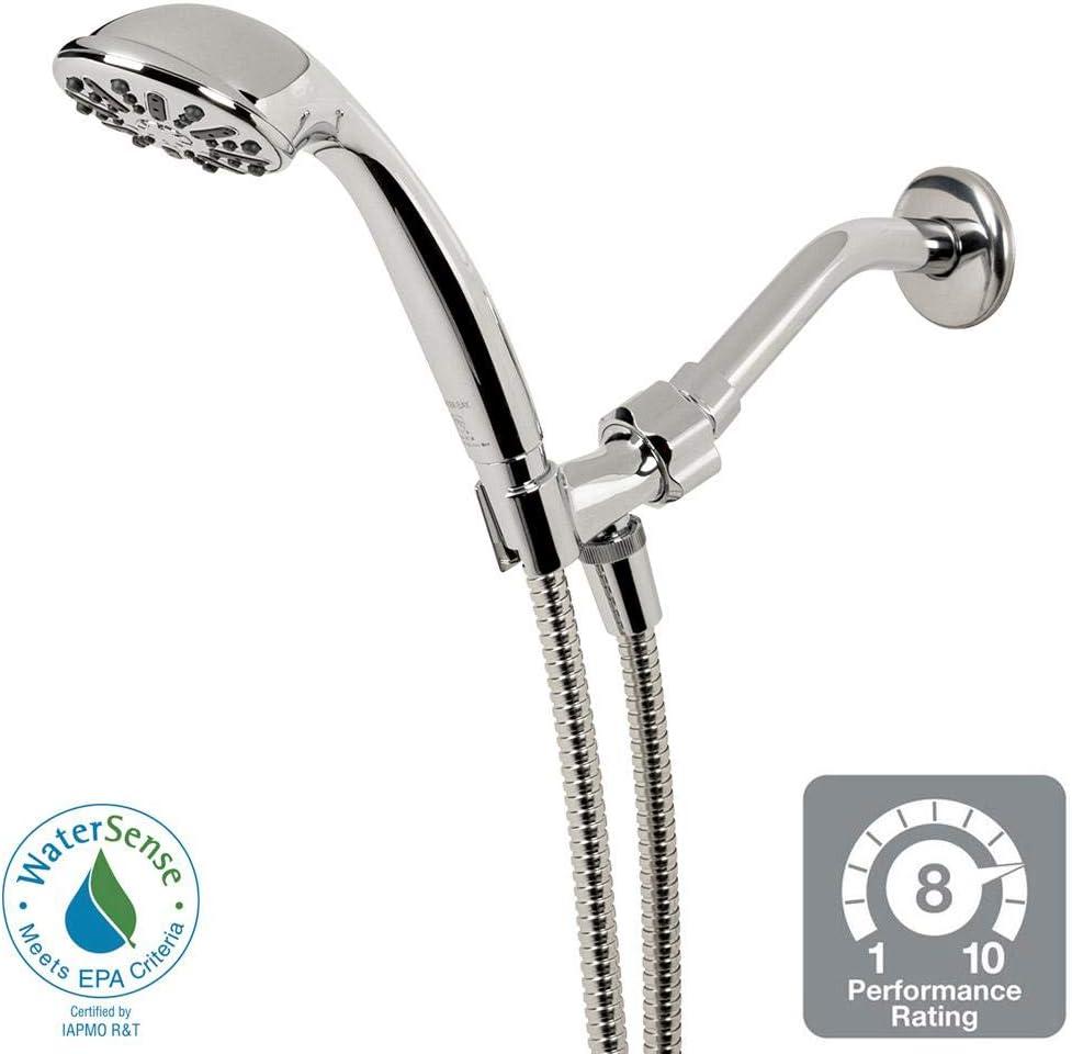 Chrome Handheld Wall Mounted Shower Head with 60-Inch Hose