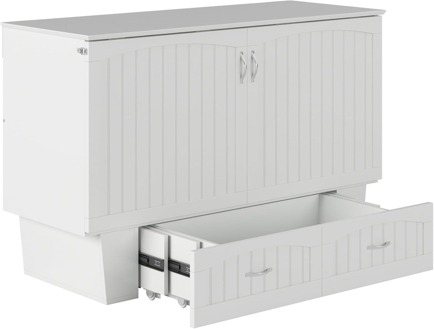 Queen Nantucket Murphy Bed Chest USB Turbo Charger White - AFI