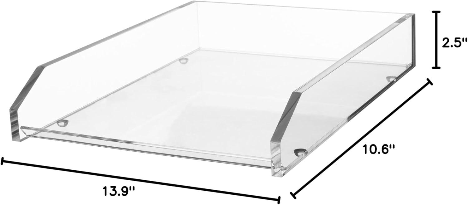 Clear Acrylic Stackable Large Letter Tray with Non-Skid Feet