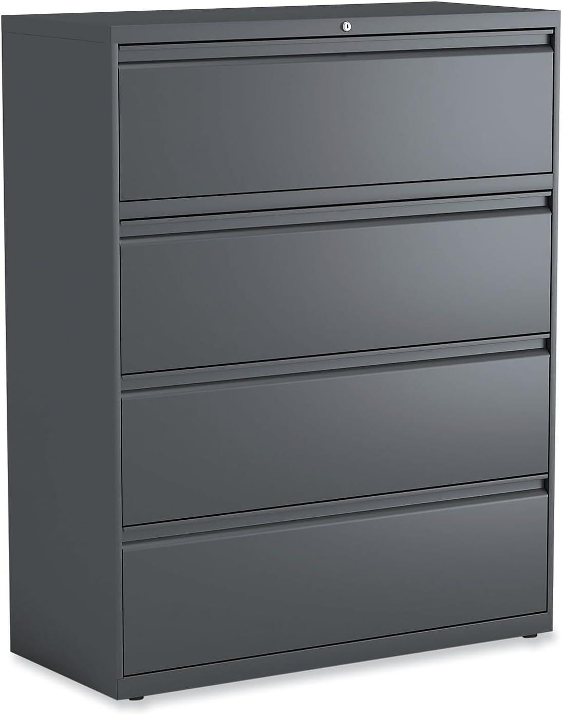 Alera Lateral File, 4 Legal/Letter/A4/A5-Size File Drawers, Charcoal, 42" x 18.63" x 52.5"