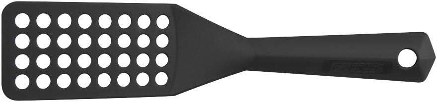 Berndes Plastic Nylon Slotted Nonstick Cooking Spatula Turner Utensil, Black