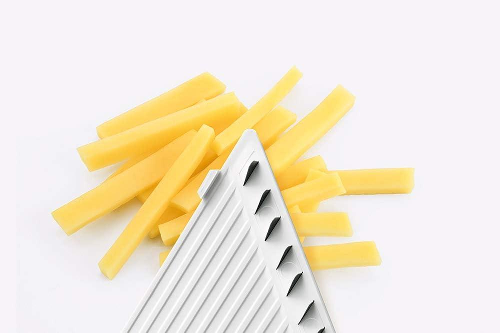 White Plastic Mandoline Slicer with Stainless Steel Blades