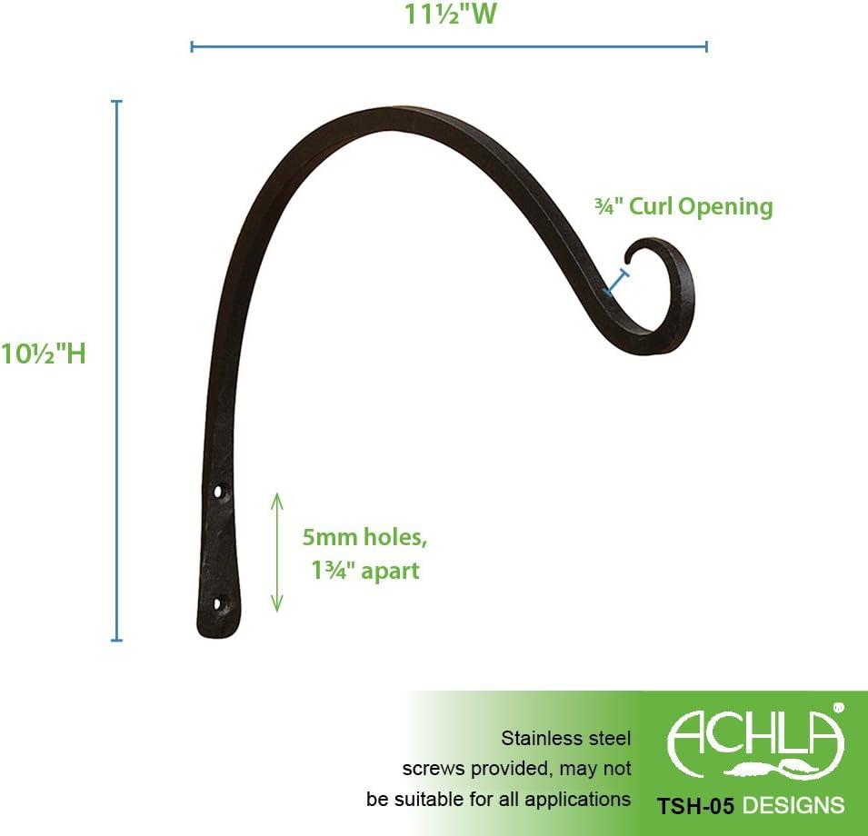 Panacea 12 In. Black Powder-Coated Curved Wrought Iron Hanging Plant Bracket