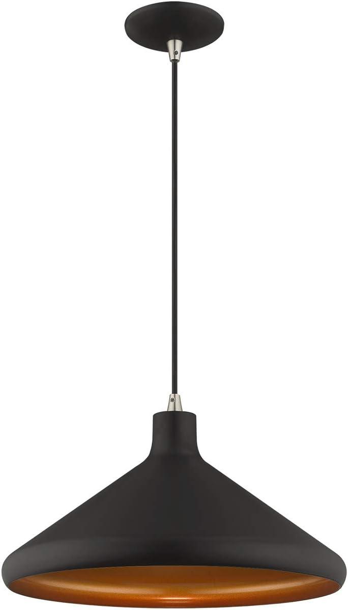 Livex Lighting Metal Shade 1 - Light Chandelier in  Black