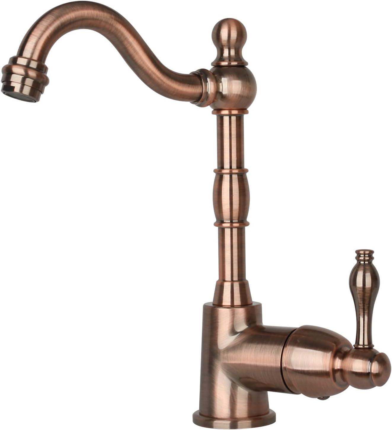 Antique Copper One-Handle Widespread Kitchen Bar Faucet