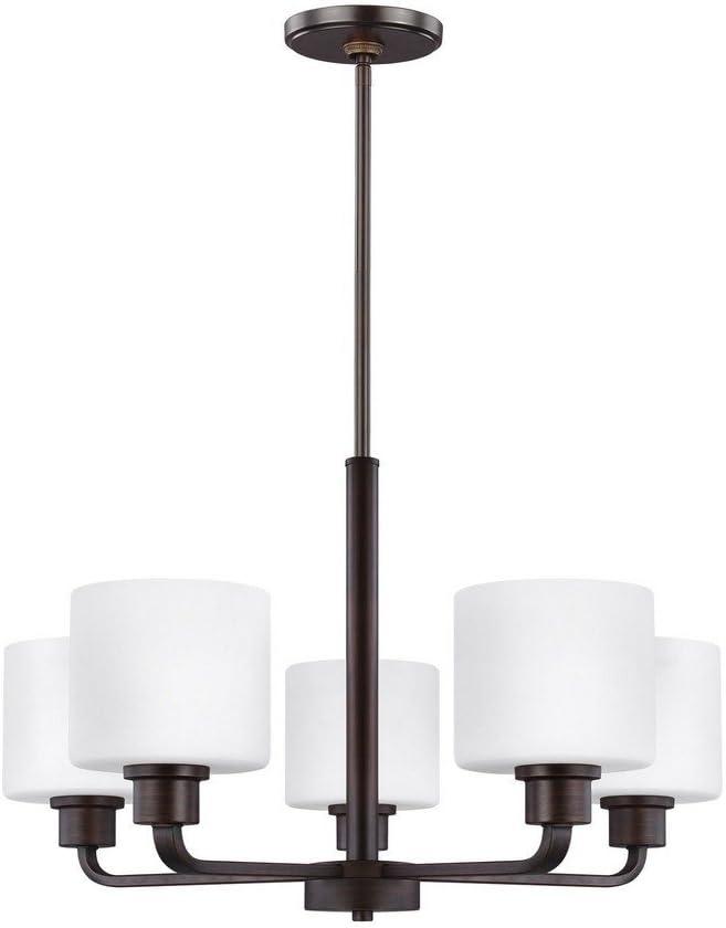 Canfield 5-Light Burnt Sienna Modern Minimalist Hanging Drum Chandelier