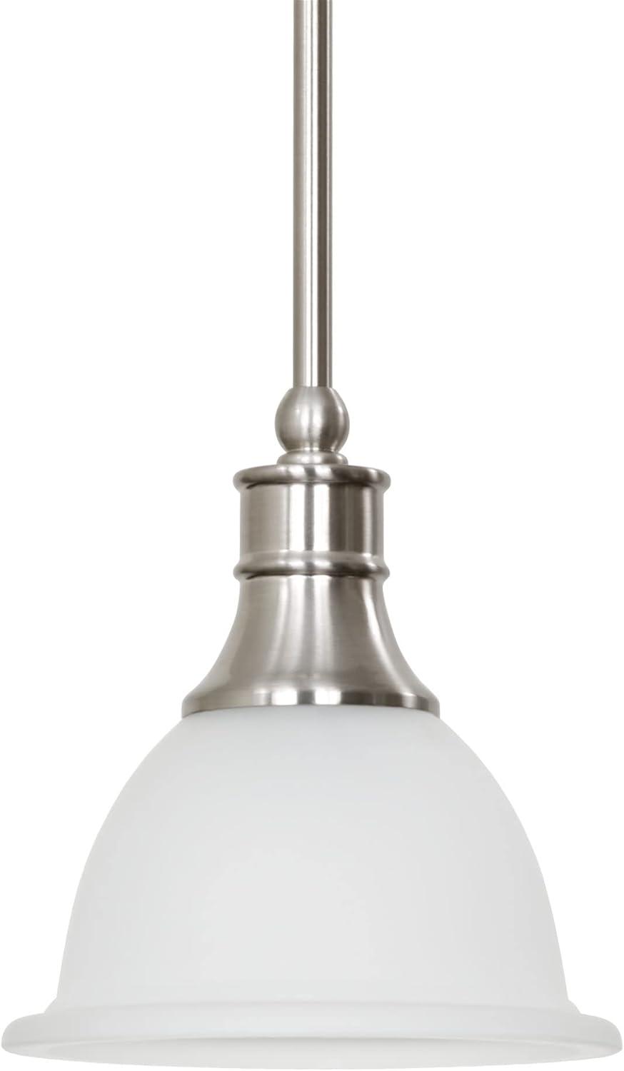 Ellie 8" Modern Mini Pendant Light with Frosted Glass & Brushed Nickel Finish