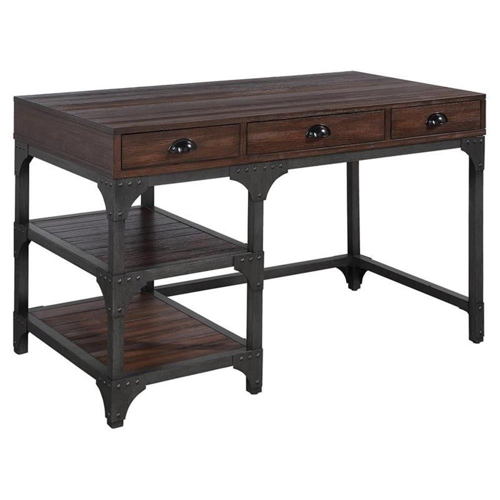 ACME Gorden Writing Desk in Espresso Oak and Antique Black