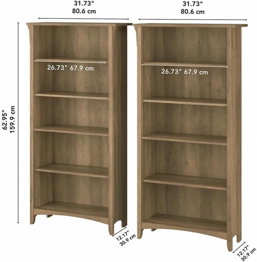 Red Barrel Studio® Khadesha Tall 5 Shelf Bookcase - Set Of 2