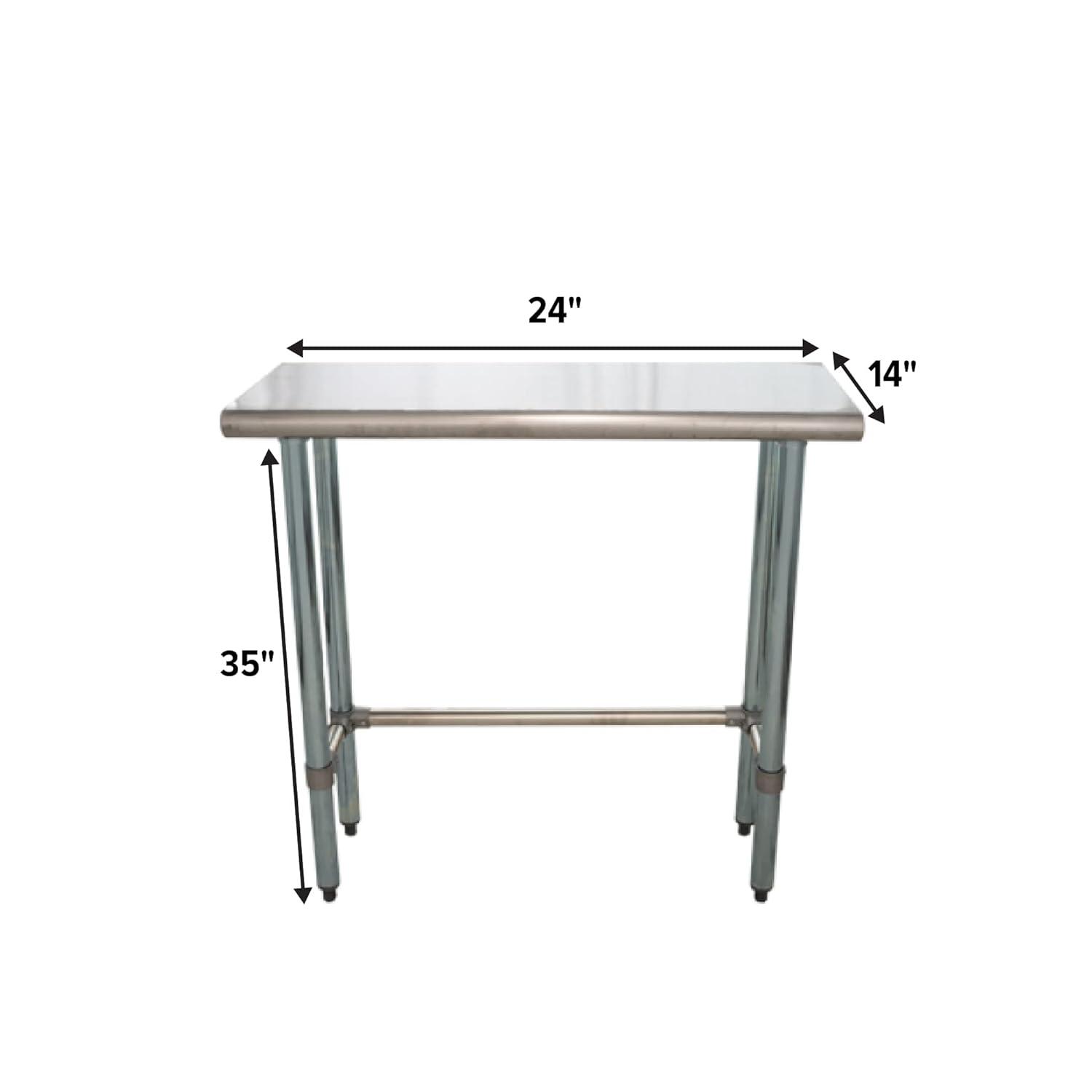 Amgood Stainless Steel Open Base Work Table
