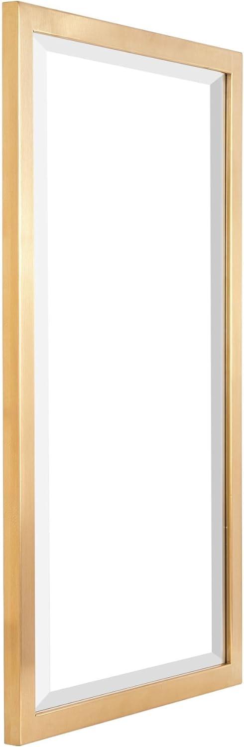 Head West Gold Stainless Steel Metal Framed Mirror for Bathroom Vanity – Decorative Rectangular Bathroom Mirror for Over Sink, Bedroom & Living Room, 24"x30"